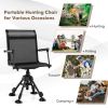 Folding Swivel Patio Chair with 4 Adjustable Leg