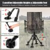 Folding Swivel Patio Chair with 4 Adjustable Leg